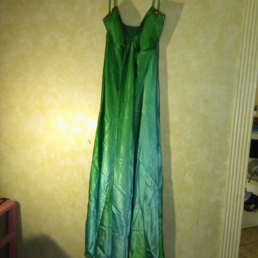 Dress, Onyx Nite, 17/18, Green/Blue Gradient